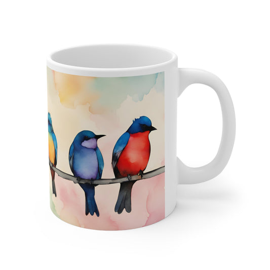 Birdies In A Row 06 Mug - Nature's Beauty Collection