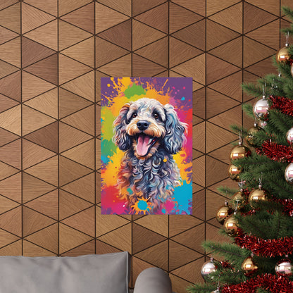 Multicolored Cockerpoo 4 Matte Vertical Poster