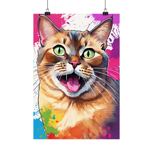 Multicolored Pussycat 2 Matte Vertical Poster