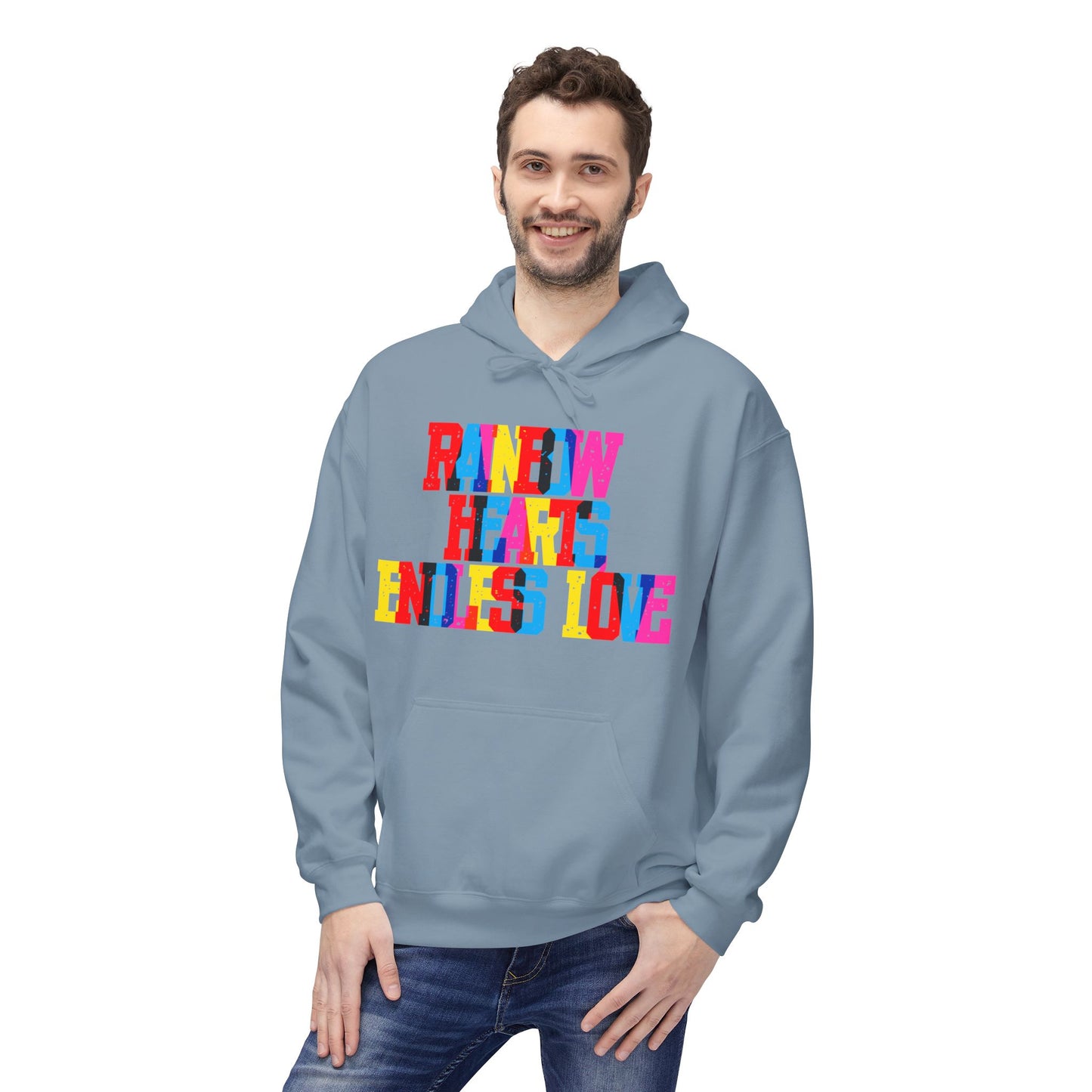 Rainbow Hearts Endless Love Unisex Valentines Hoodie