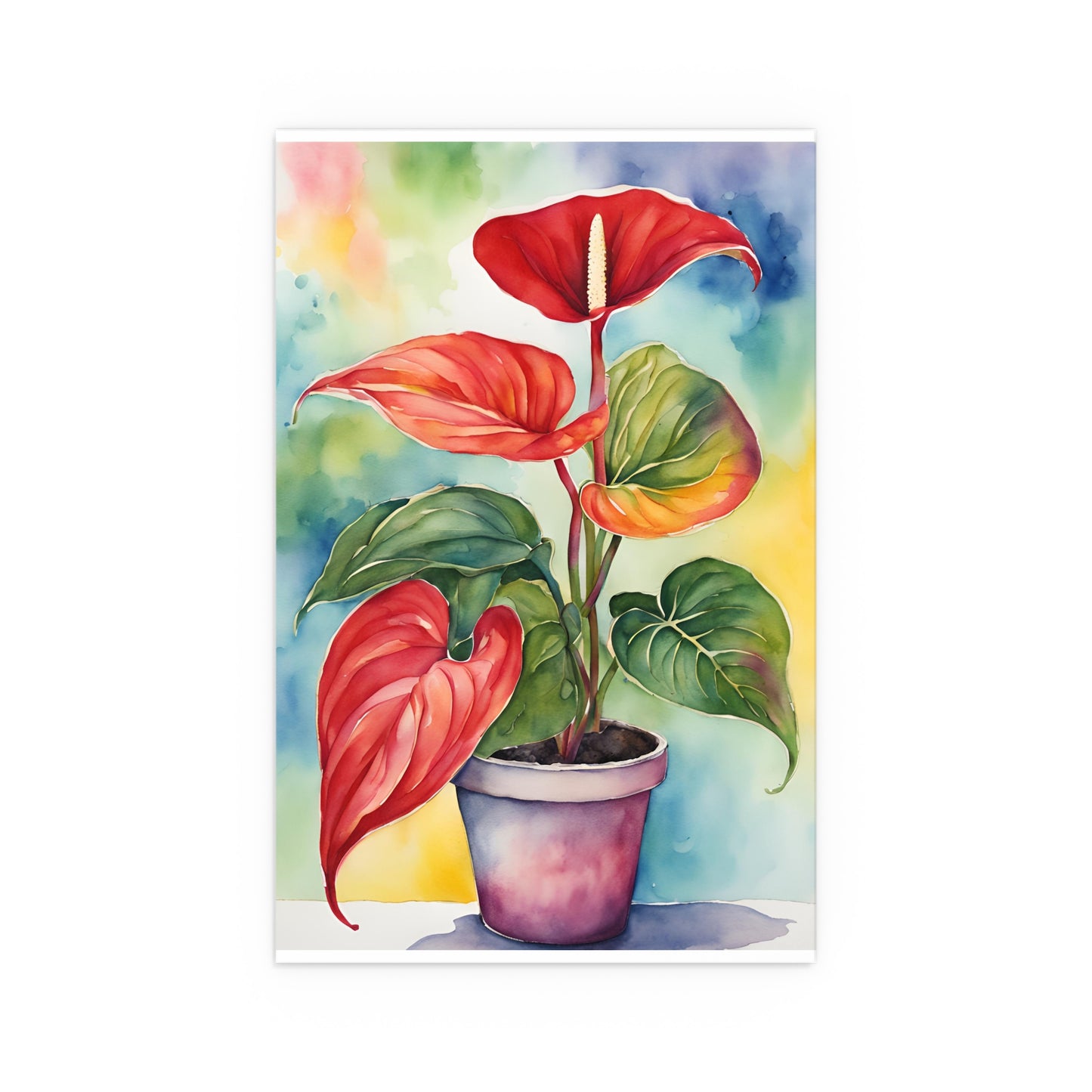 Multicolored Pot Plant 9 Indoor and Outdoor Silk Poster