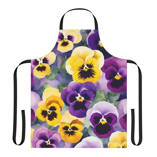 Pansies 01 Apron 5-Color Straps