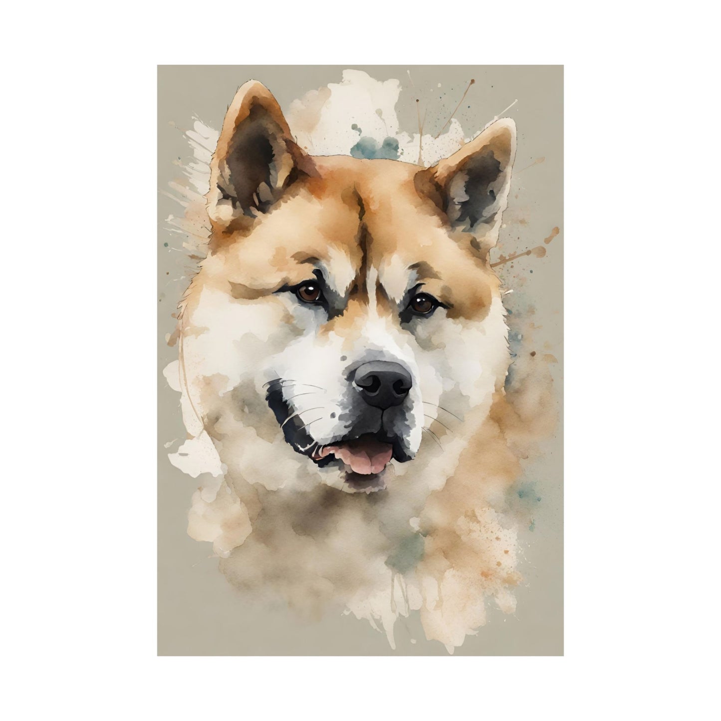 Dogs Japanese Akita 02 Matte Vertical Poster