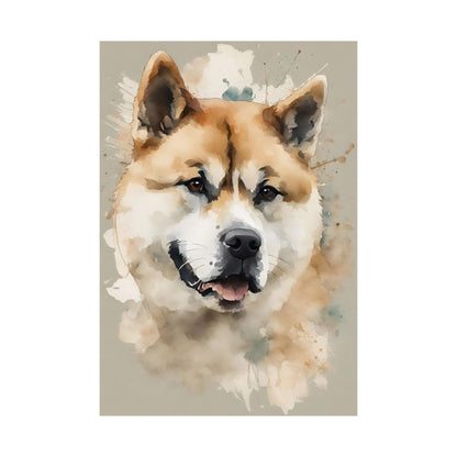 Dogs Japanese Akita 02 Matte Vertical Poster