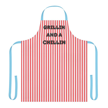 Grillin And A Chillin Apron, Cooking Pun