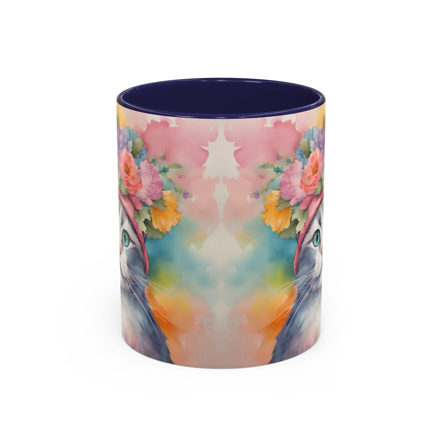 Floral Rag Doll Cat 02 Accent Coffee Mug - 11oz Perfect for Cat Lovers & Gifts