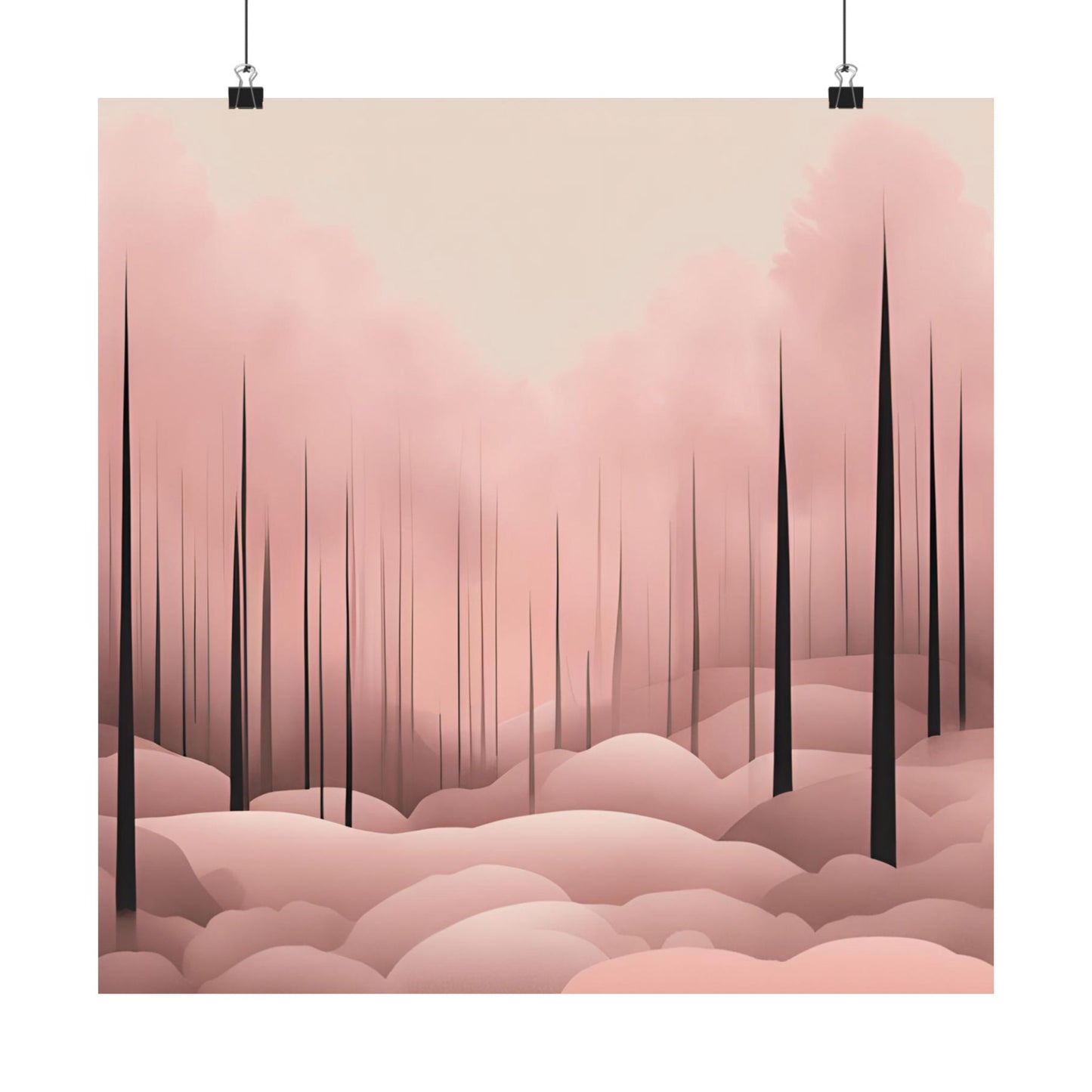 Lonely Forest Pink 25 Matte Square Posters