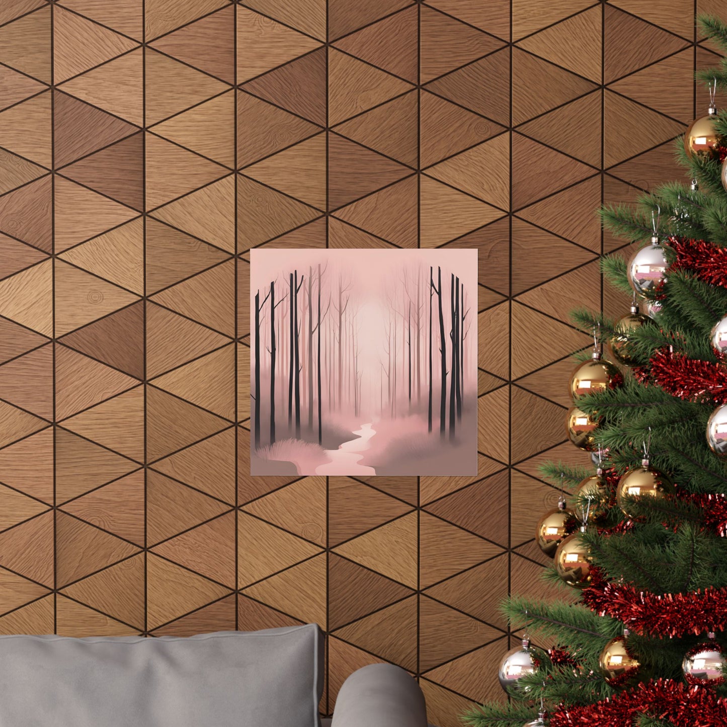 Lonely Forest Pink 7 Matte Square Posters
