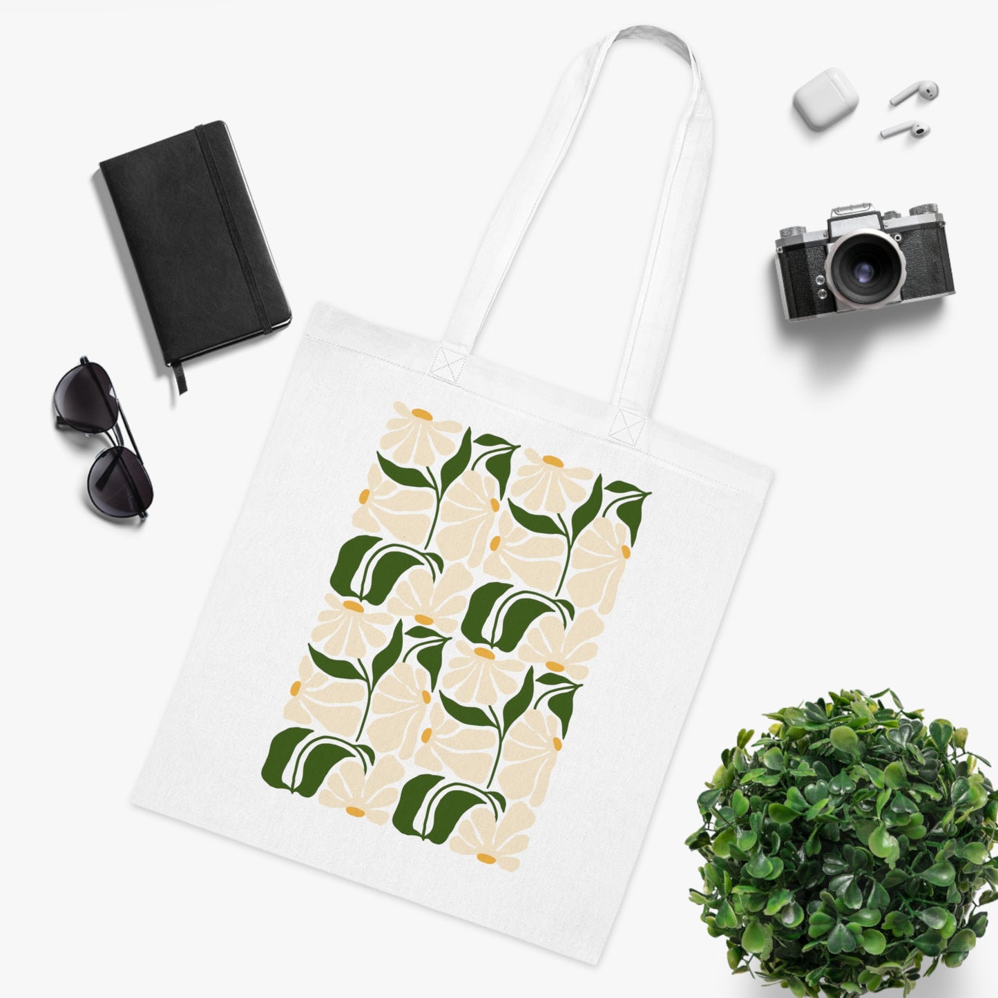Abstract flowers 02 Cotton Tote