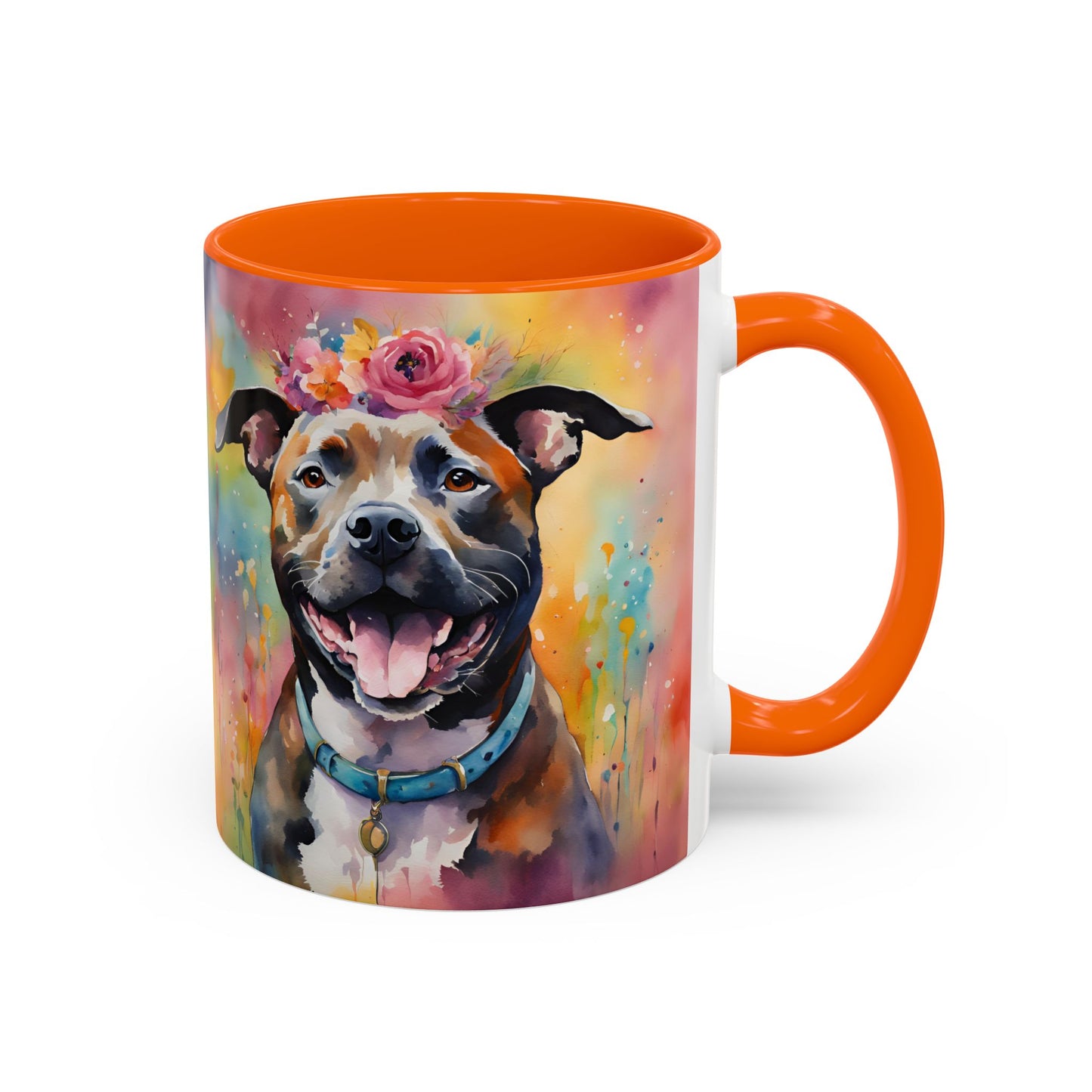 Staffordshire Bull Terrier 04 Accent Coffee Mug - Dog Lover Gift