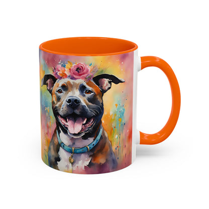 Staffordshire Bull Terrier 04 Accent Coffee Mug - Dog Lover Gift