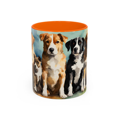 Multicoloured Doggies 9 Accent Mug 11oz