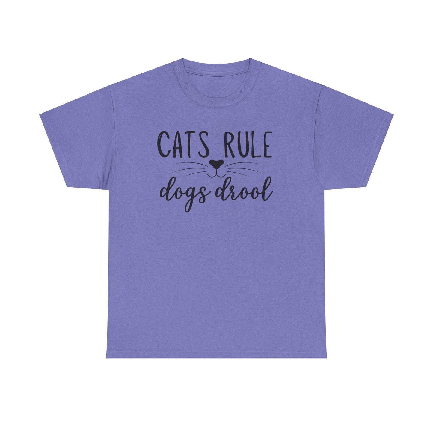 Cats Rule Dogs Drool Unisex Heavy Cotton Tee