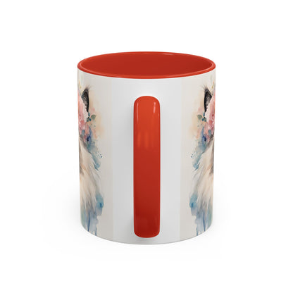 Floral Siamese Cat 04 Accent Coffee Mug - 11oz Perfect for Cat Lovers & Gifts