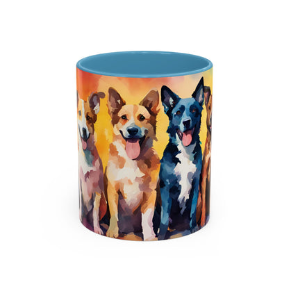 Multicoloured Doggies 3 Accent Mug 11oz