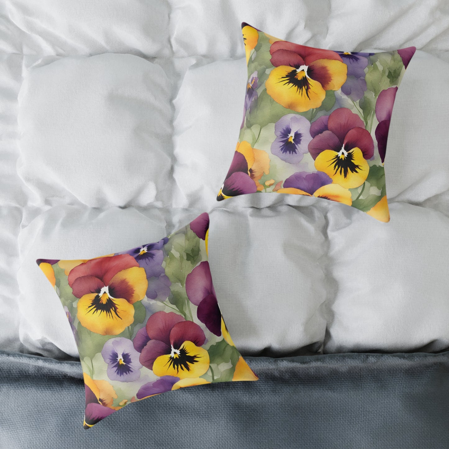Pansies 03 Poly Pillow - Natures Beauty Design
