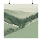 On The Hillside Green 19 Matte Square Posters