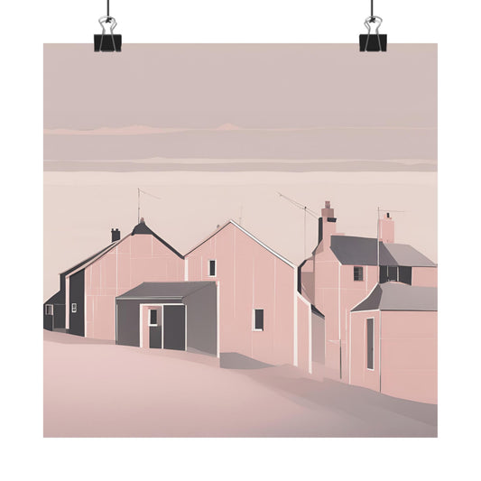 By The Sea Pink 6 Matte Square Posters