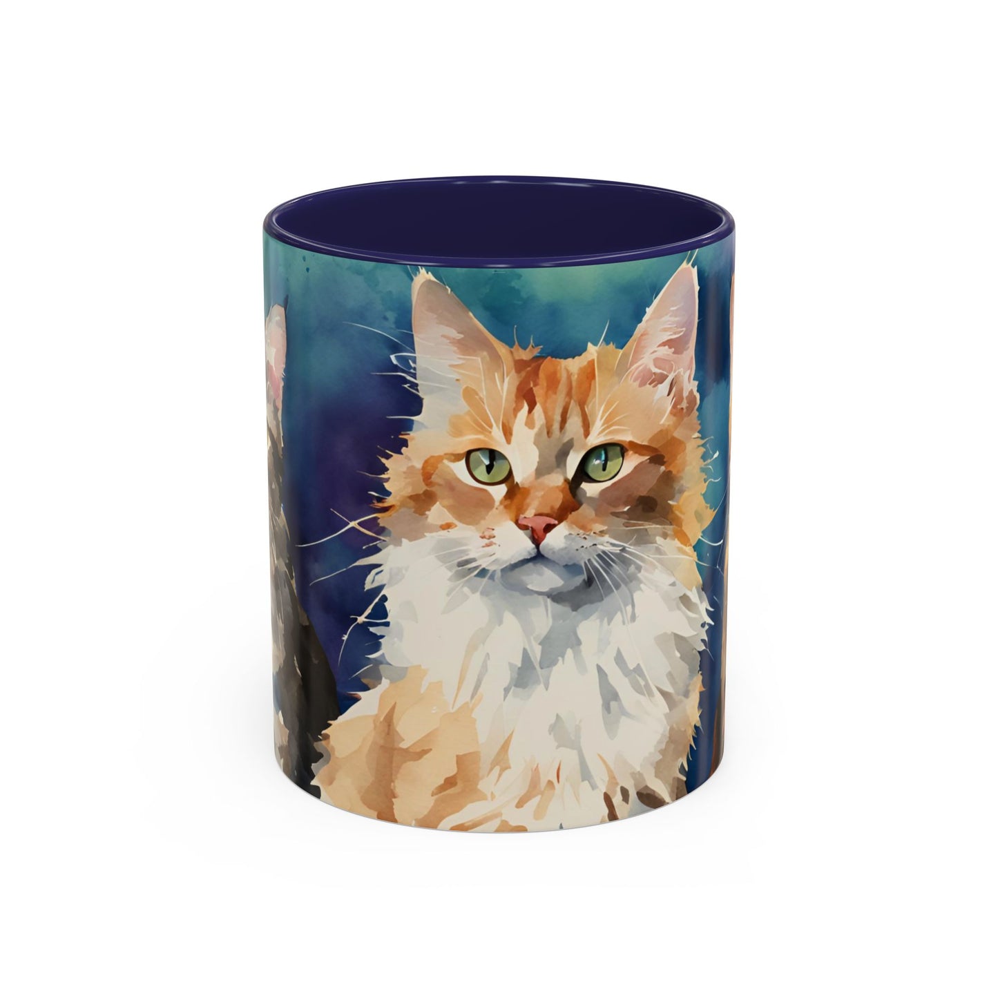 Multicoloured Kitties 8 Accent Mug 11oz
