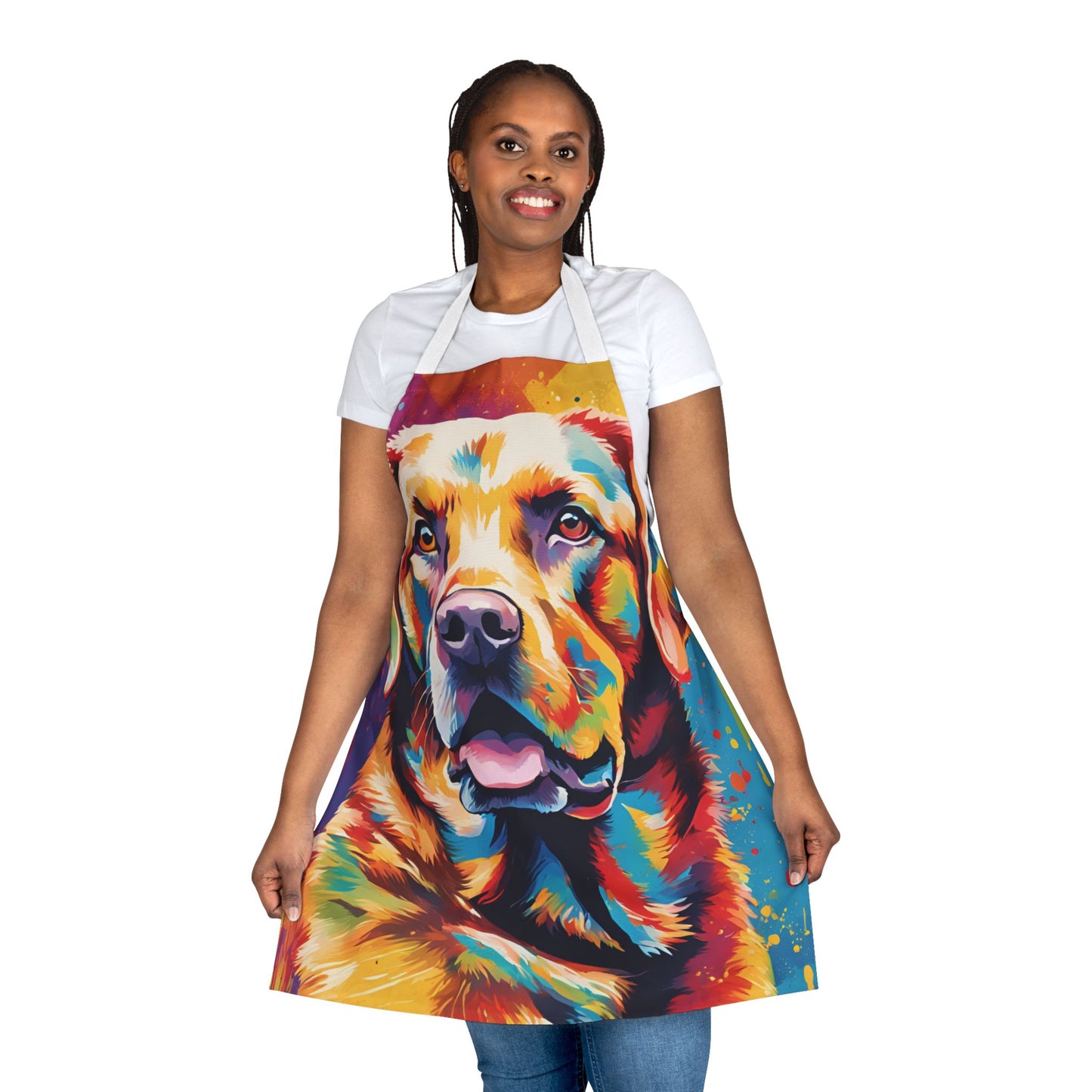 Multicolored Labrador Adult Apron (AOP)