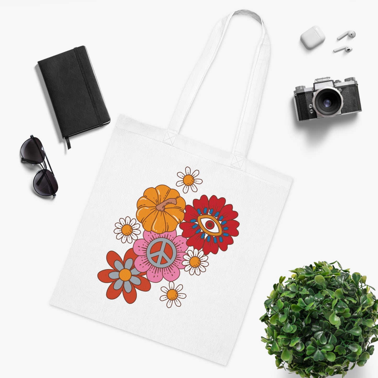 Flower power 12 Cotton Tote