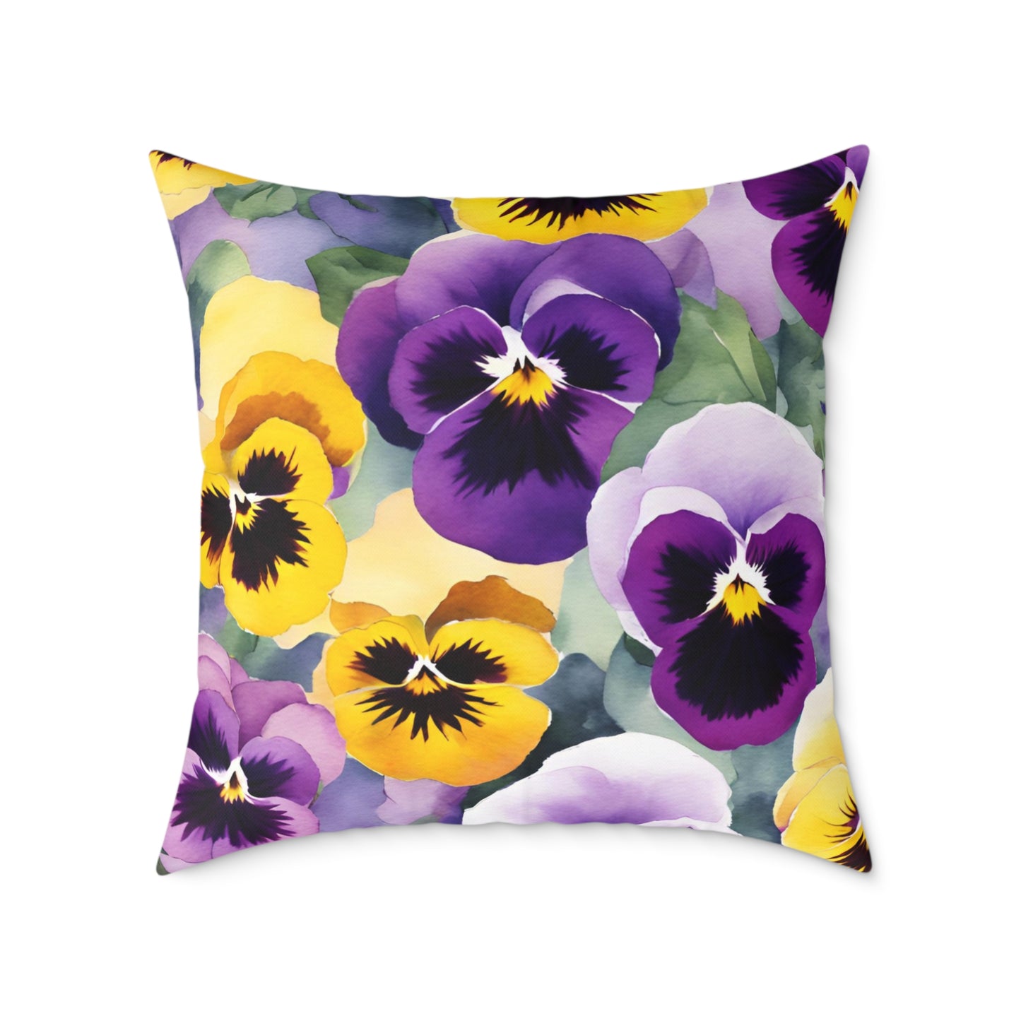 Pansies 01 Poly Pillow - Natures Beauty Design