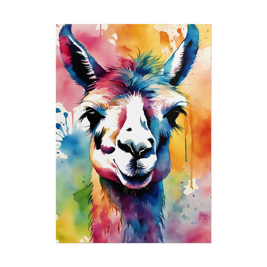 Multicolored Llama Lovin 4 Matte Vertical Poster