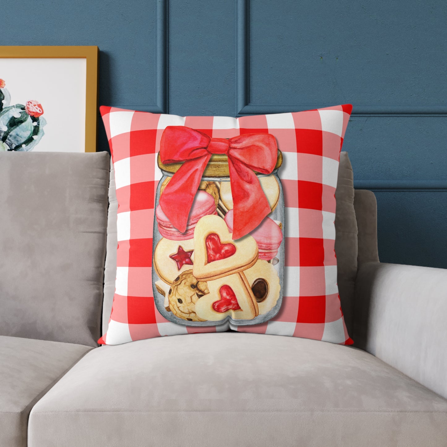 Valentine Cup Cookies Poly Pillow