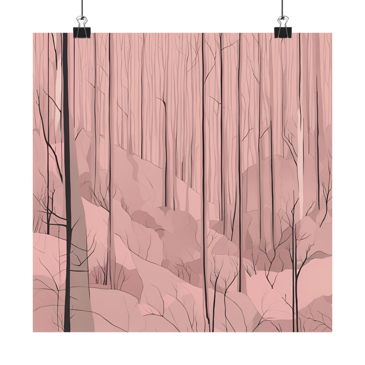Lonely Forest Pink 20 Matte Square Posters