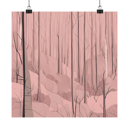Lonely Forest Pink 20 Matte Square Posters