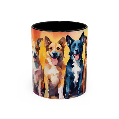 Multicoloured Doggies 3 Accent Mug 11oz