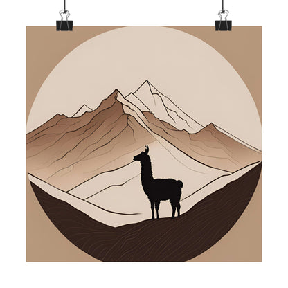 Lone Collection Llama 5 Matte Square Posters