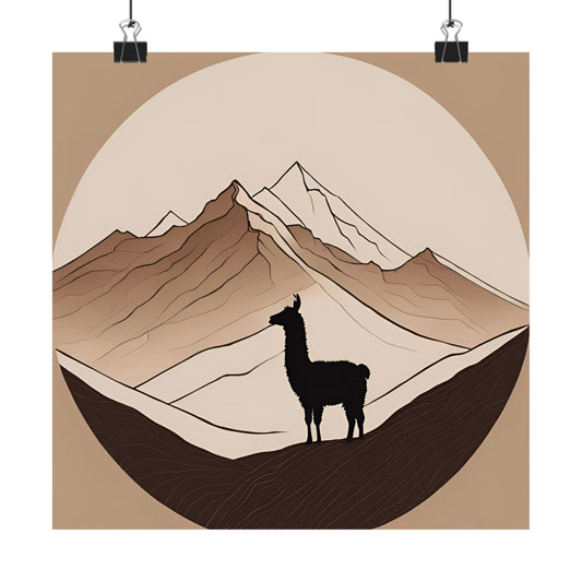 Lone Collection Llama 5 Matte Square Posters