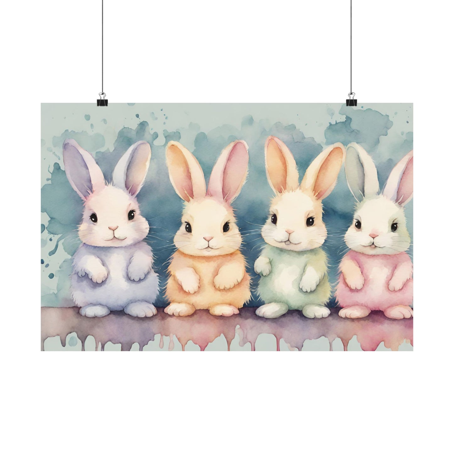 Nursery Bunnies 1 Matte Horizontal Posters