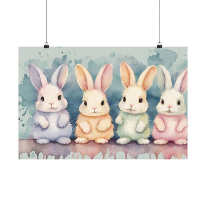 Nursery Bunnies 1 Matte Horizontal Posters