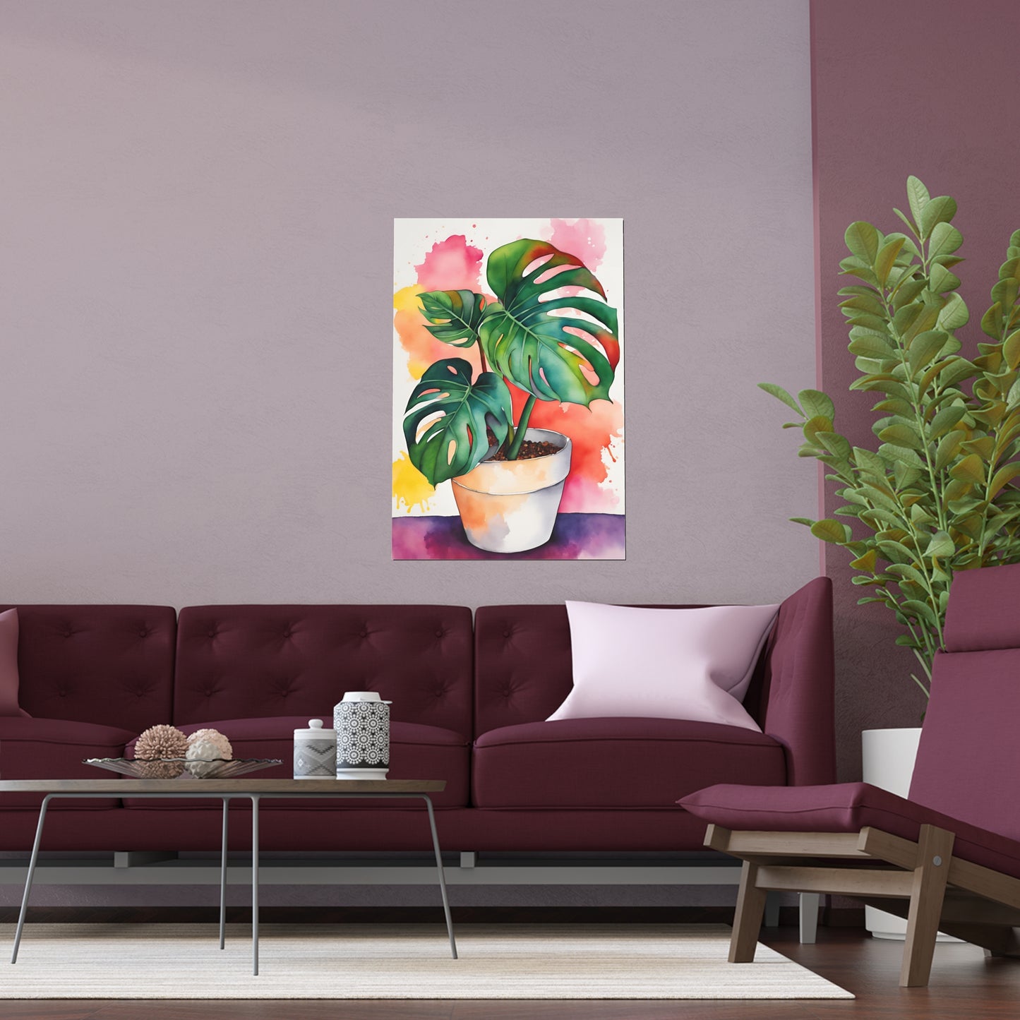 Multicolored Pot Plant 14 Indoor and Outdoor Silk Poster