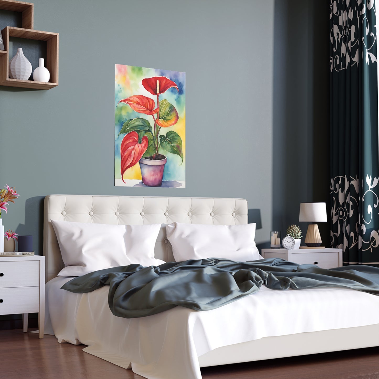 Multicolored Pot Plant 9 Indoor and Outdoor Silk Poster