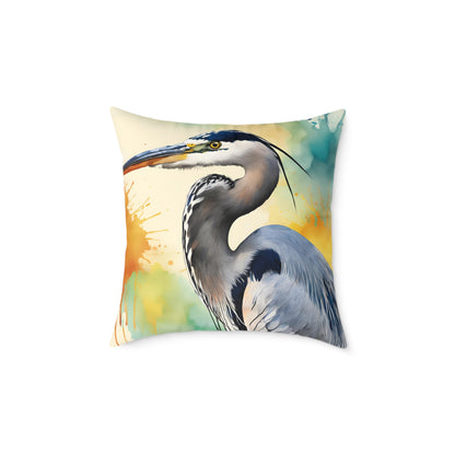 Heron 01 Poly Pillow - Natures Beauty Design