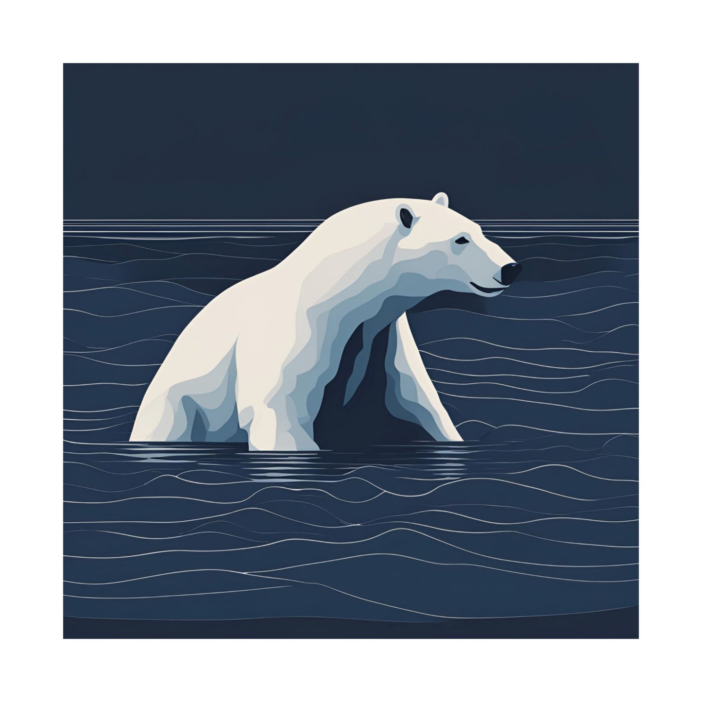 Lone Collection Polar Bear 5 Matte Square Posters