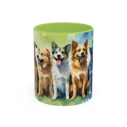 Multicoloured Doggies 10 Accent Mug 11oz