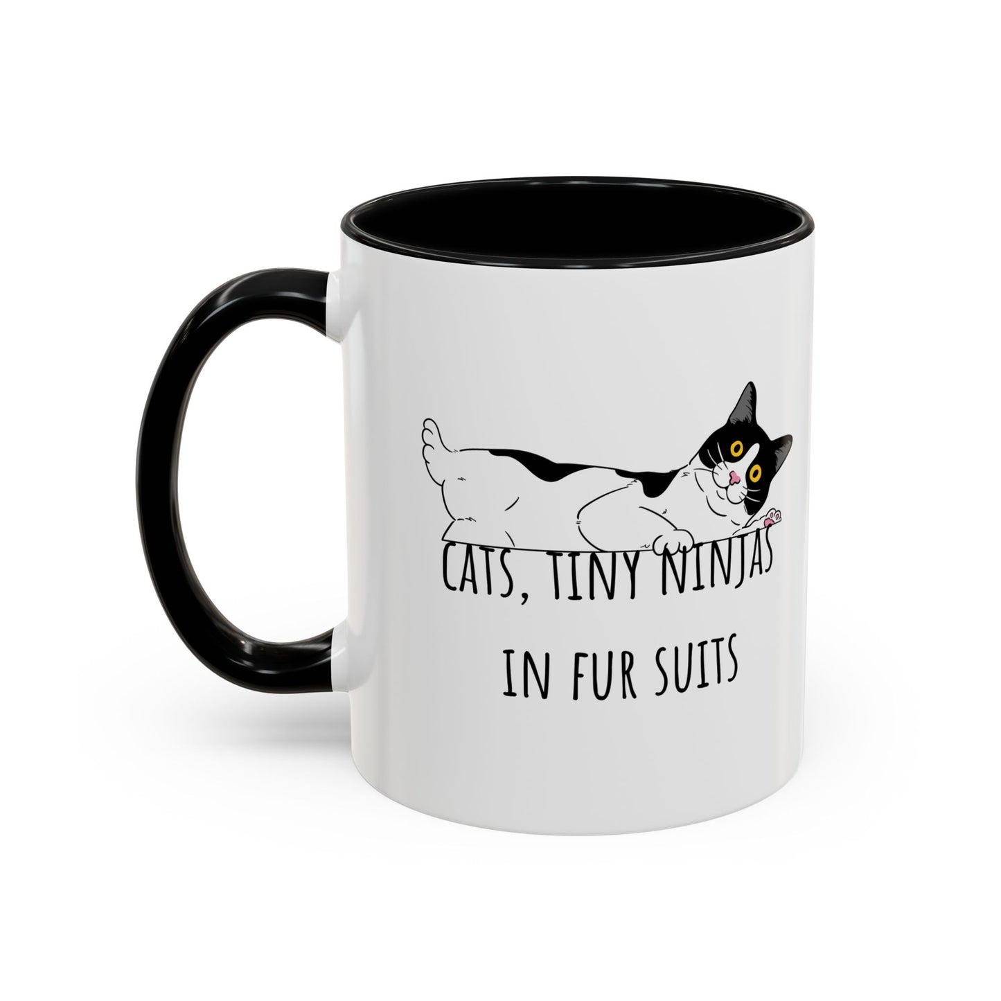 Cats Tiny Ninjas Accent Coffee Mug (11oz)