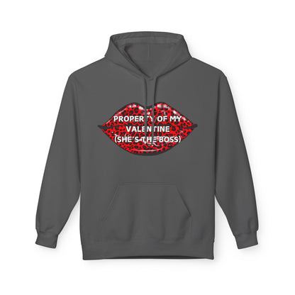 Property Of My Valentine (She’s The Boss) Mens Valentines Hoodie