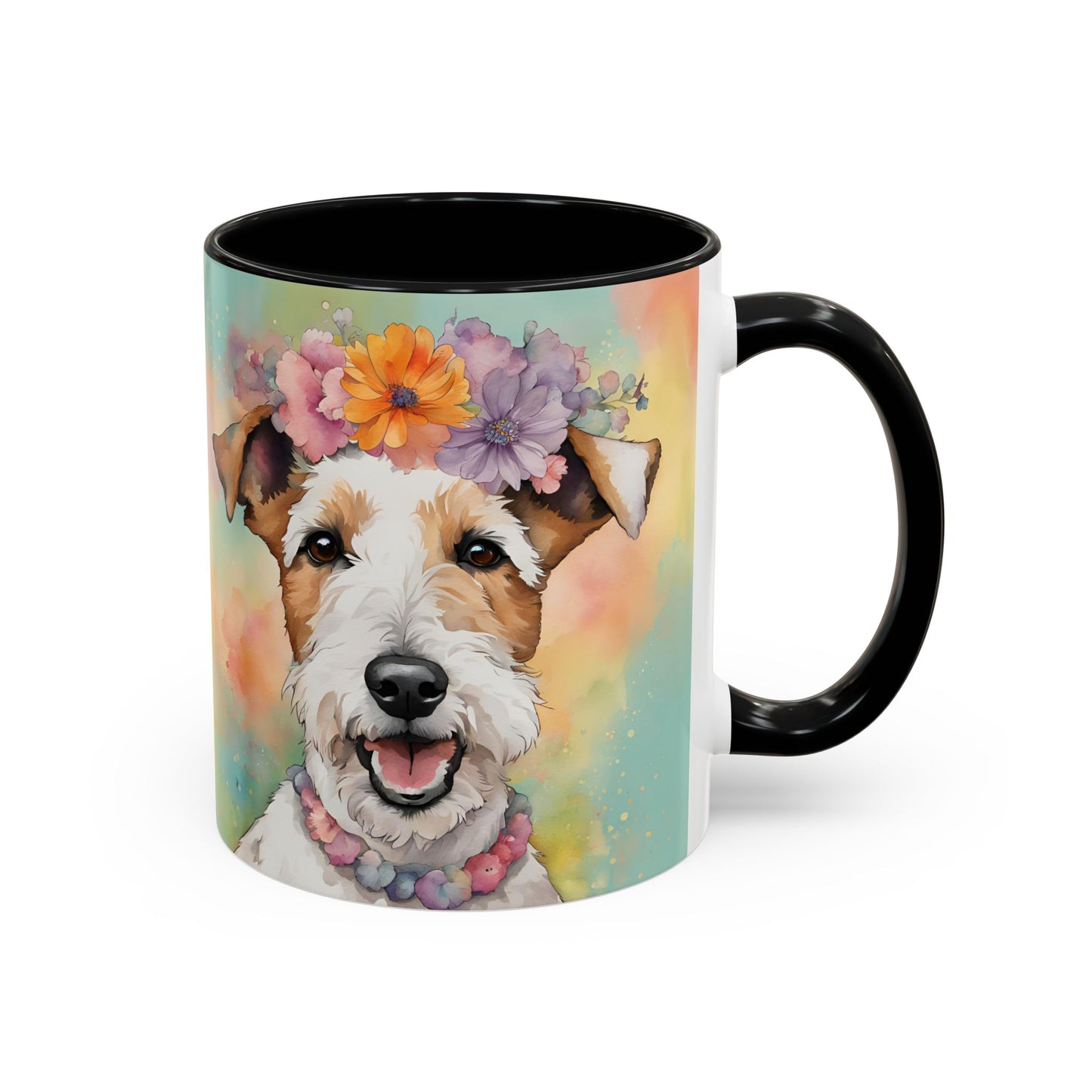 Fox Terrier 01 Accent Coffee Mug - Dog Lover Gift