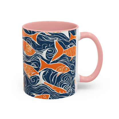 Orange Fish 02 Accent Coffee Mug (11oz)