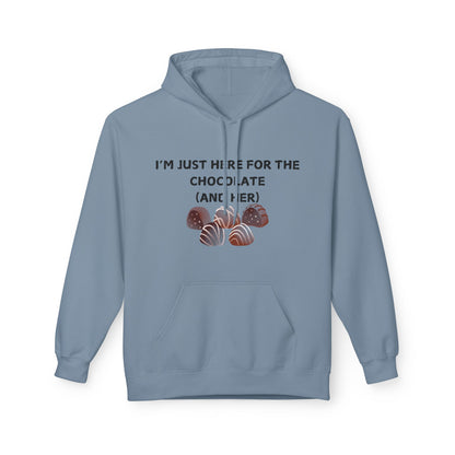 I’m Just Here For The Chocolate (And Her) Mens Valentines Hoodie
