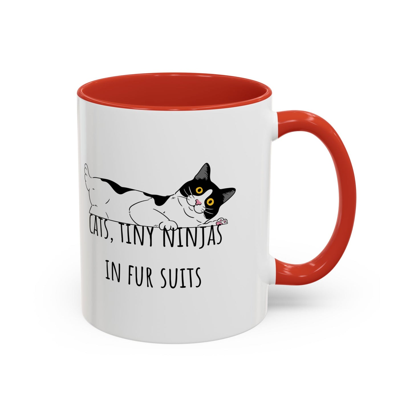 Cats Tiny Ninjas Accent Coffee Mug (11oz)