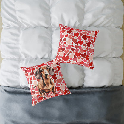 Personalized Valentine Dachshund Poly Cushion/Pillow 5 sizes