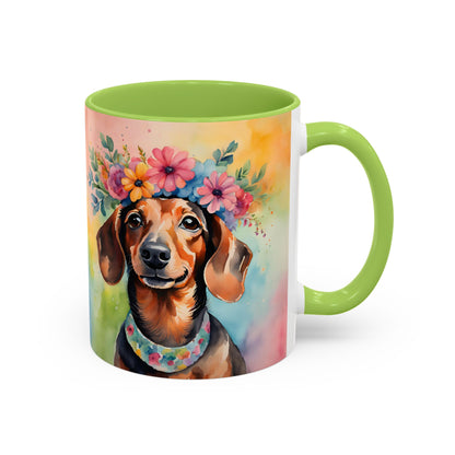 Dachshund 04 Accent Coffee Mug - Dog Lover Gift