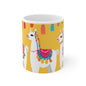 Playful Llama 2 White Ceramic Mug 11oz