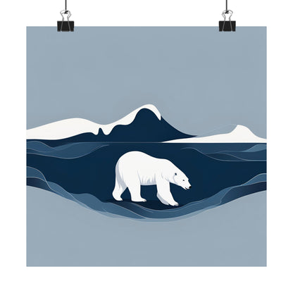 Lone Collection Polar Bear 6 Matte Square Posters